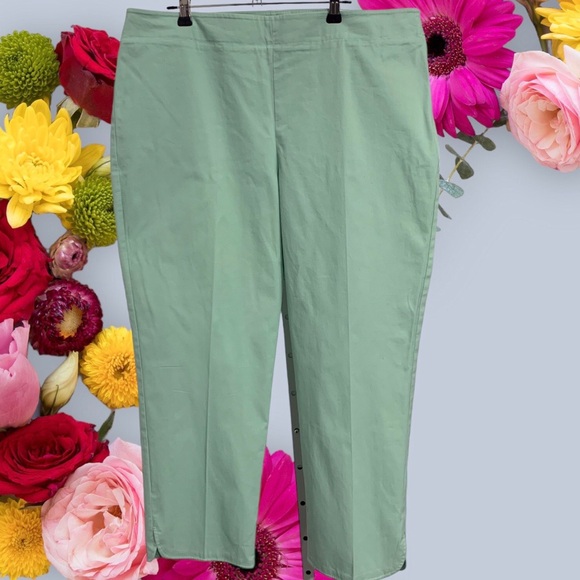 TALBOTS HERITAGE MINT GREEN CROP ANKLE PANTS SIZE 16 - Picture 16 of 16